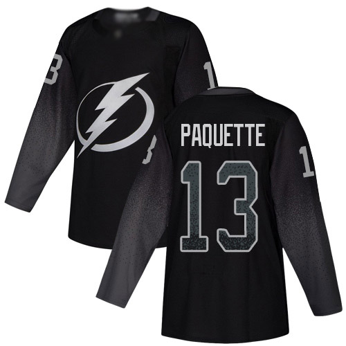 Adidas Tampa Bay Lightning 13 Cedric Paquette Black Alternate Authentic Youth Stitched NHL Jersey